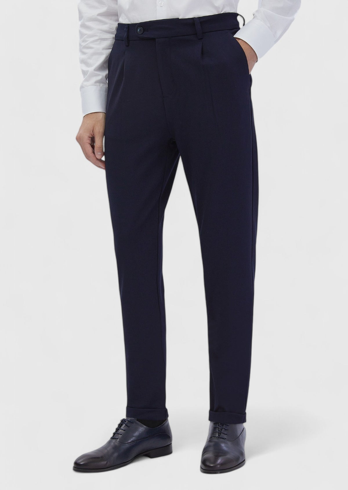 Lacivert Düz Örme Regular Fit Casual Pantolon