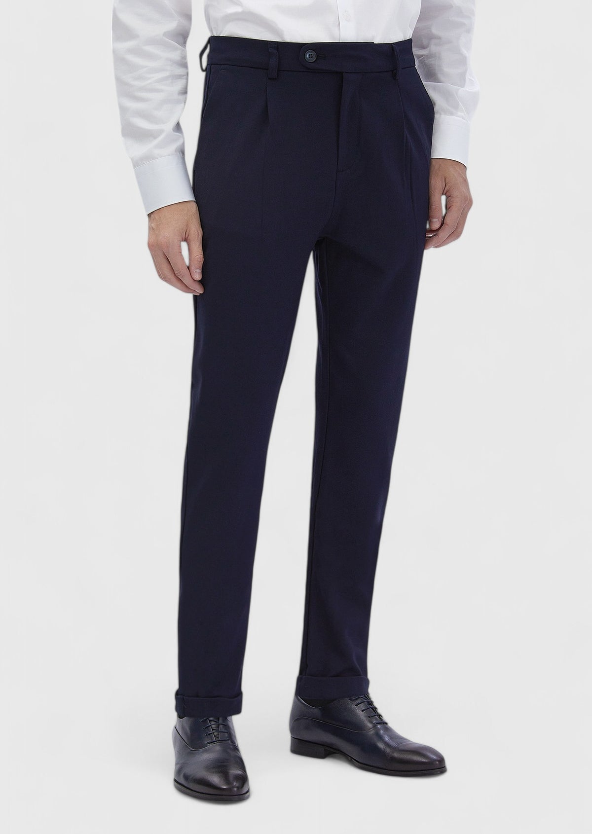 Lacivert Düz Örme Regular Fit Casual Pantolon