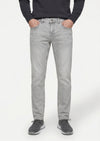Gri Düz Slim Fit Denim Pamuk Karışımlı Pantolon