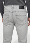 Gri Düz Slim Fit Denim Pamuk Karışımlı Pantolon