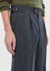 Antrasit Düz Dokuma Loose Fit Casual Pantolon