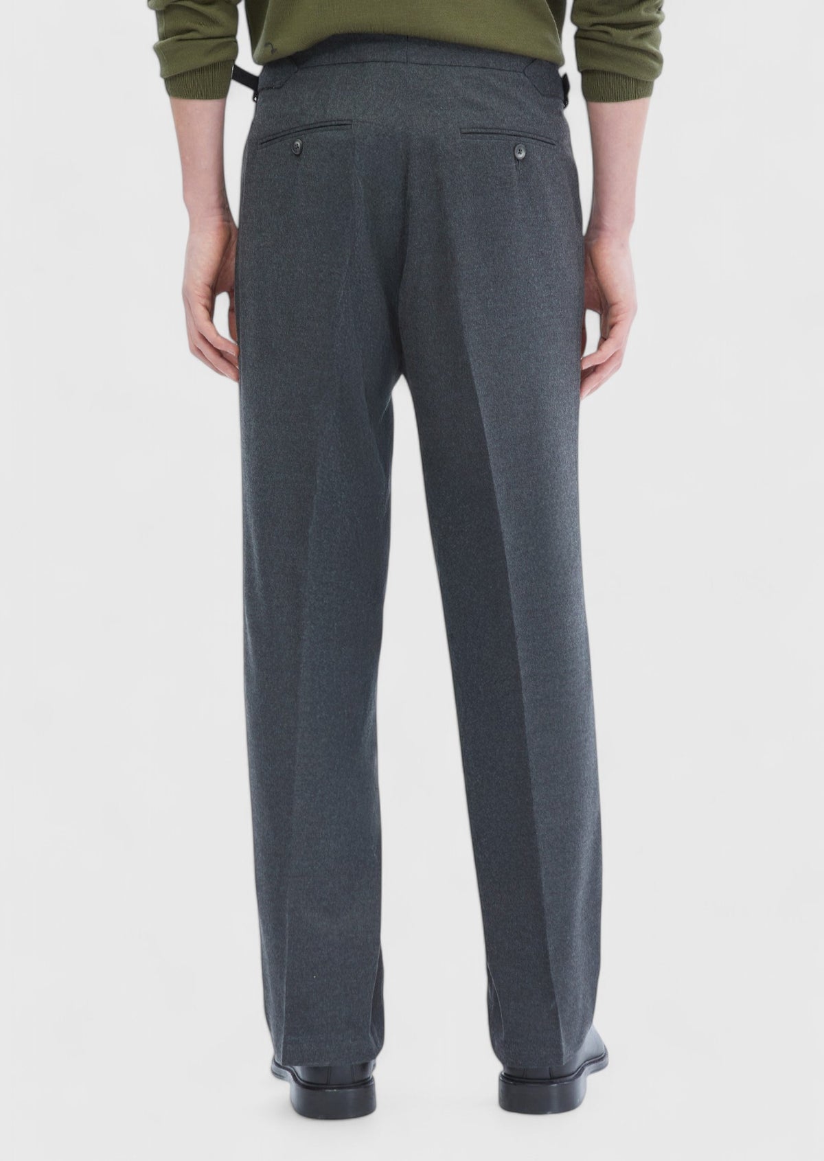 Antrasit Düz Dokuma Loose Fit Casual Pantolon
