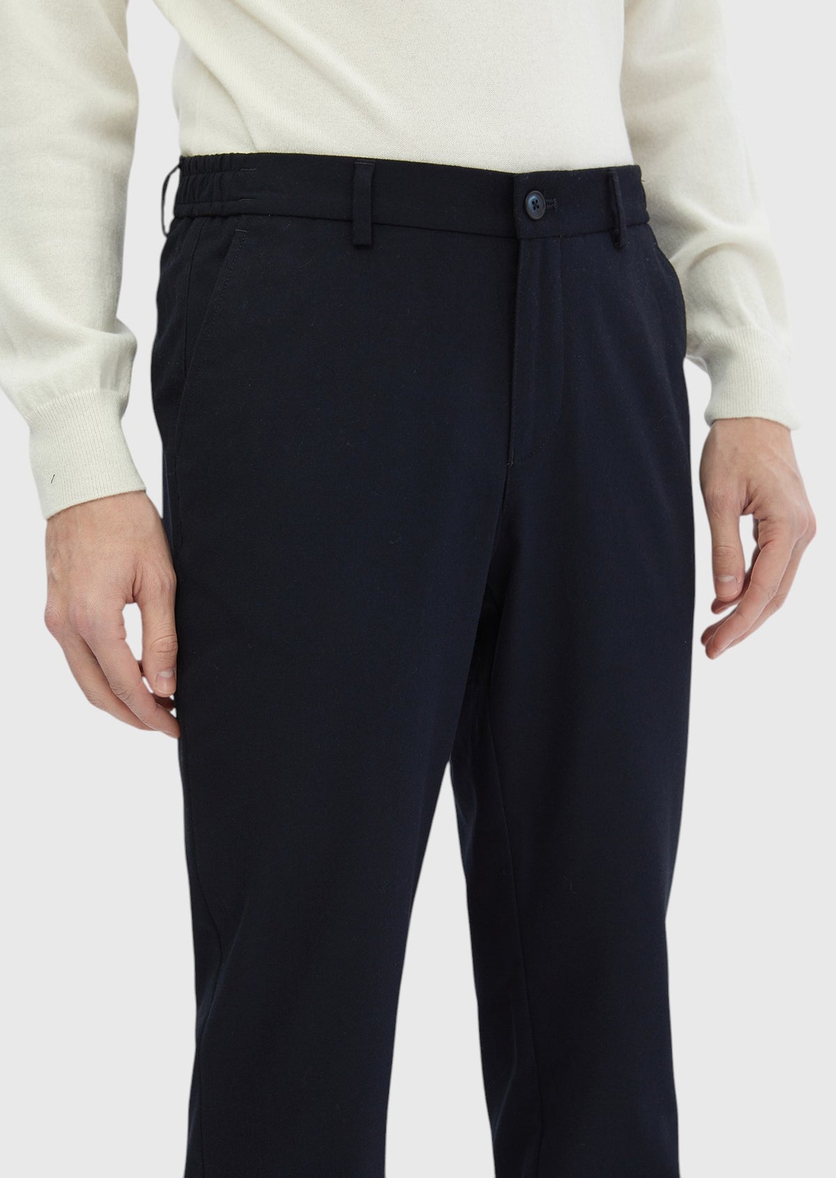 Lacivert Düz Dokuma Jogging Fit Casual Pantolon