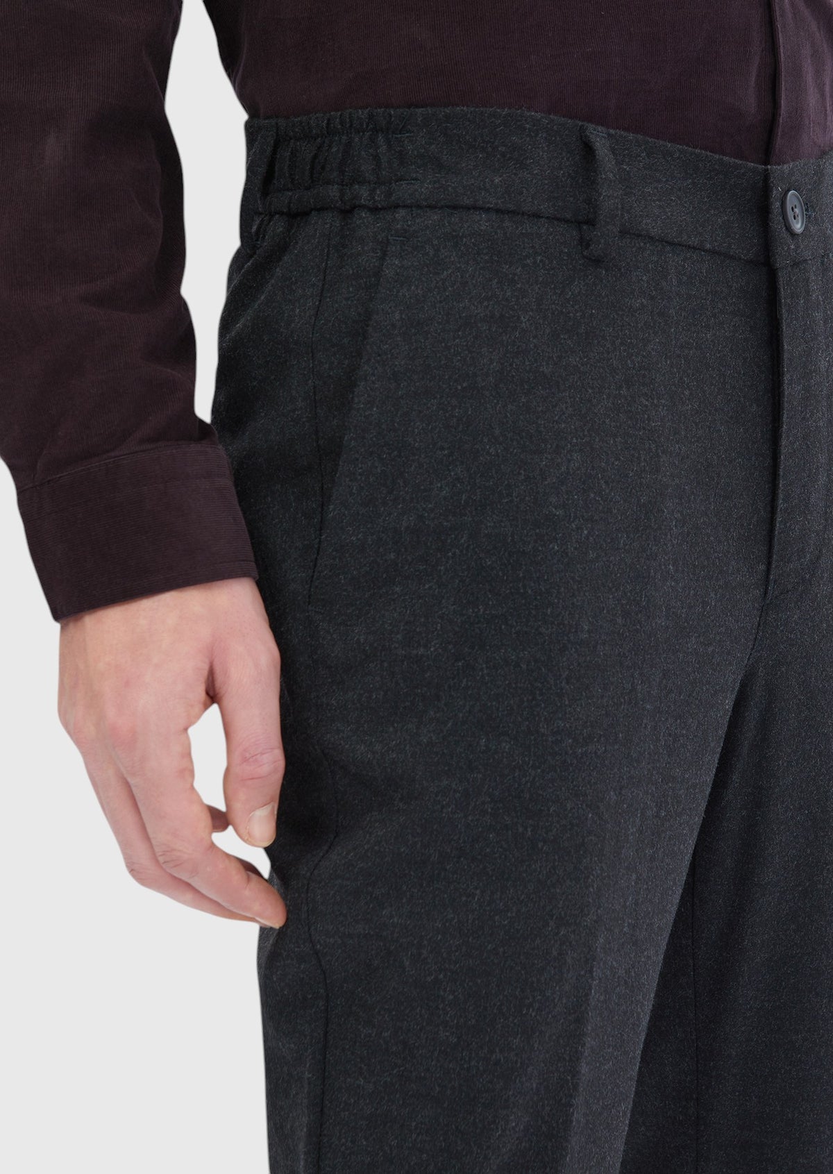 Antrasit Düz Dokuma Jogging Fit Casual Pantolon