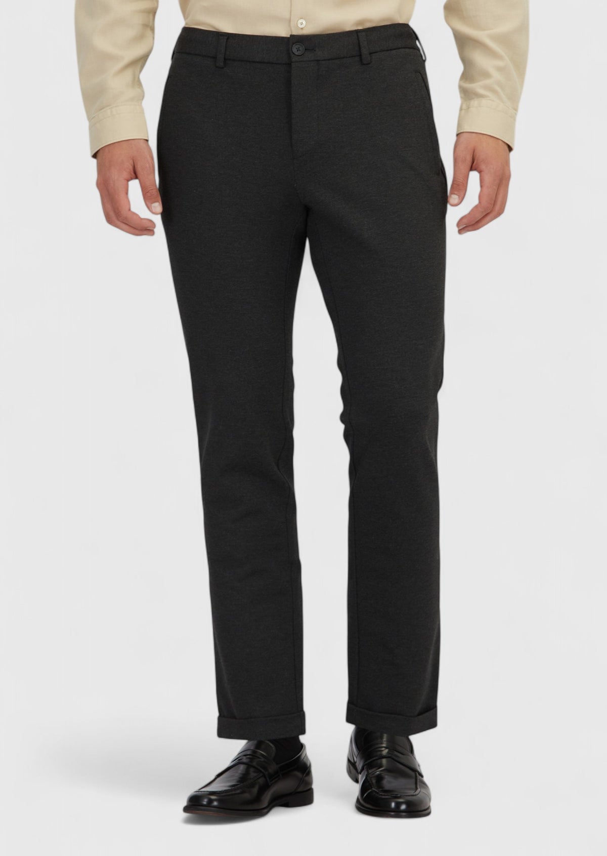 Antrasit Düz Örme Jogging Fit Casual Pantolon