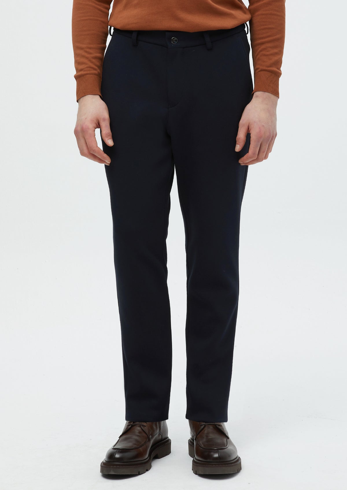 Lacivert Düz Örme Jogging Fit Casual Pantolon