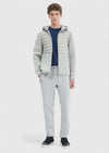 Gri Regular Fit Kapüşonlu Denim Dokuma Mont