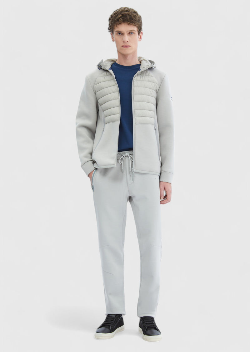 Gri Regular Fit Kapüşonlu Denim Dokuma Mont