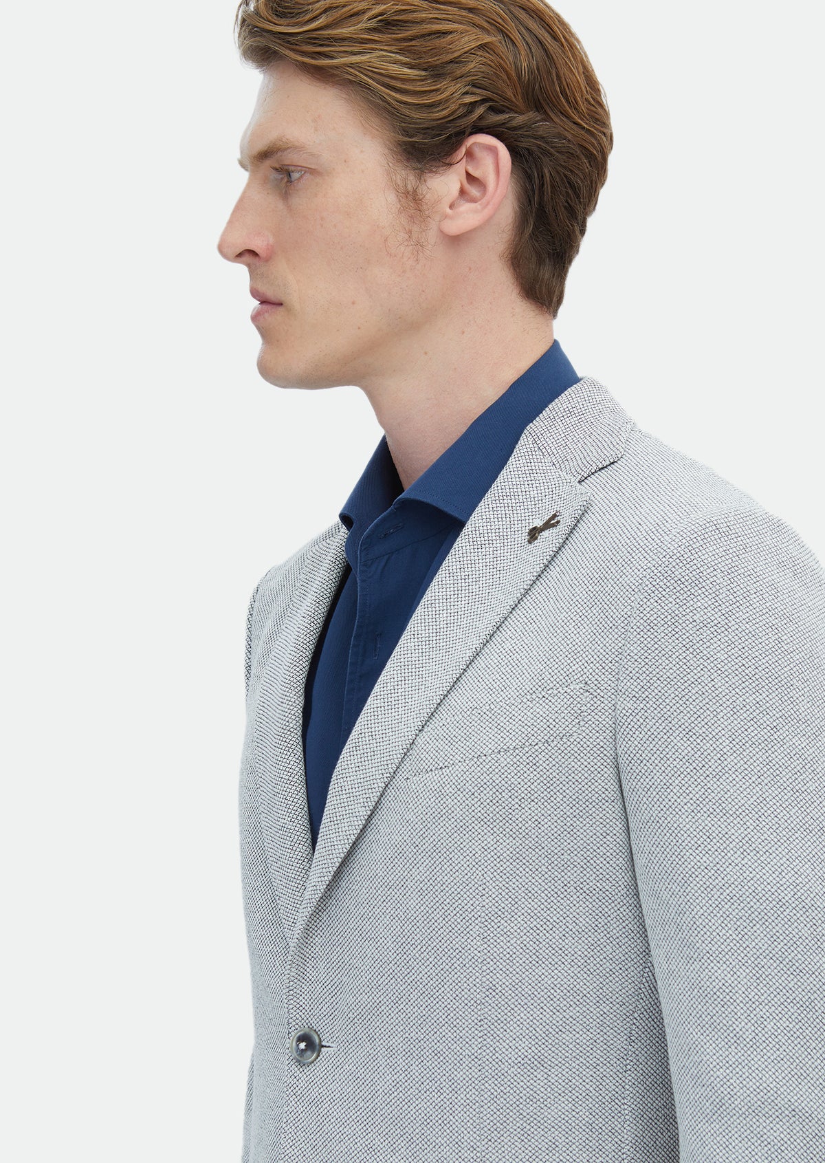 Ekru Mikro Shirt Shoulder Slim Fit Pamuk Karışımlı Örme Ceket