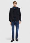 Lacivert Regular Fit Dik Yaka Casual Dokuma Mont