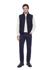 Lacivert Regular Fit Dik Yaka Casual Dokuma Spor Yelek