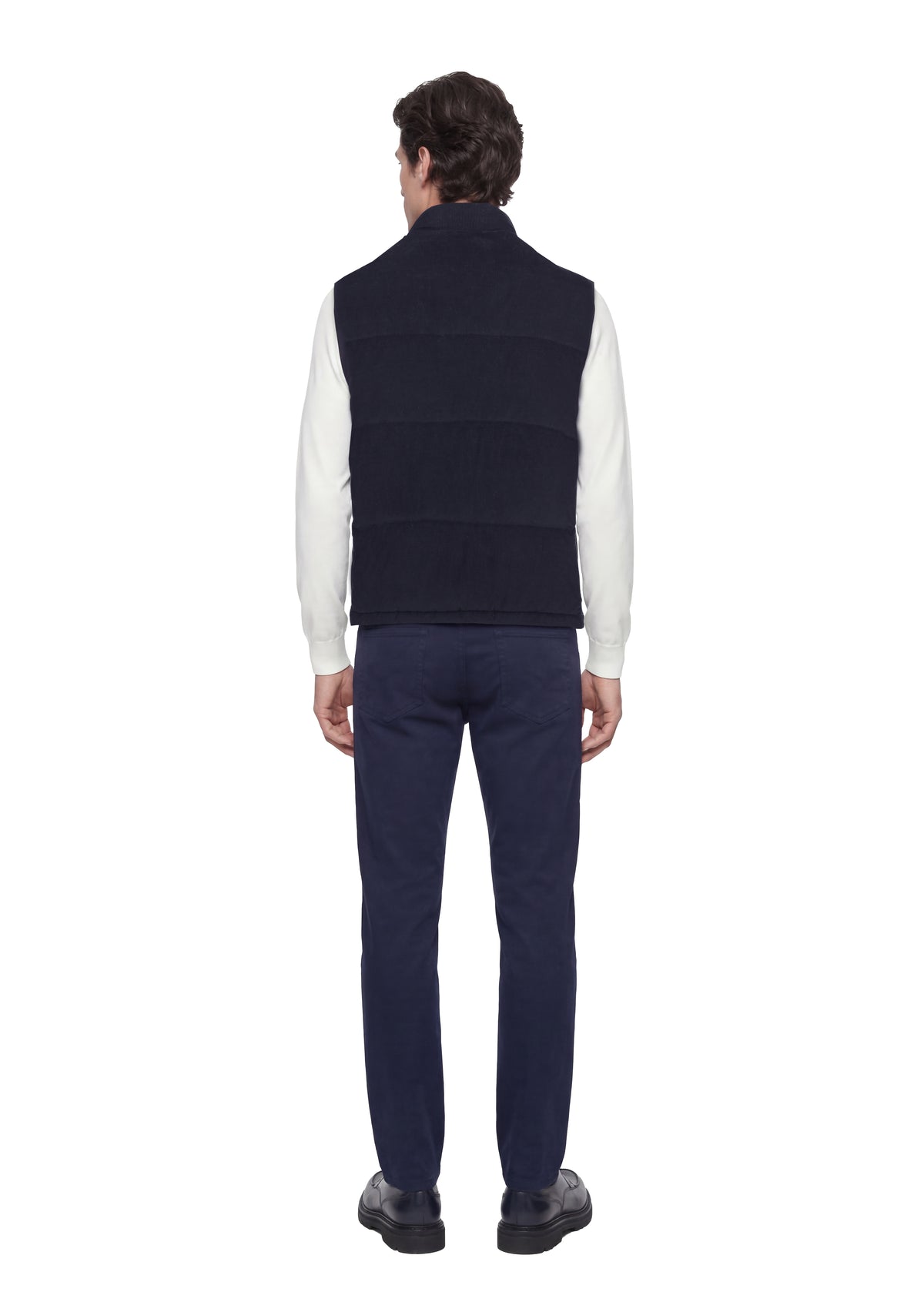 Lacivert Regular Fit Dik Yaka Casual Dokuma Spor Yelek