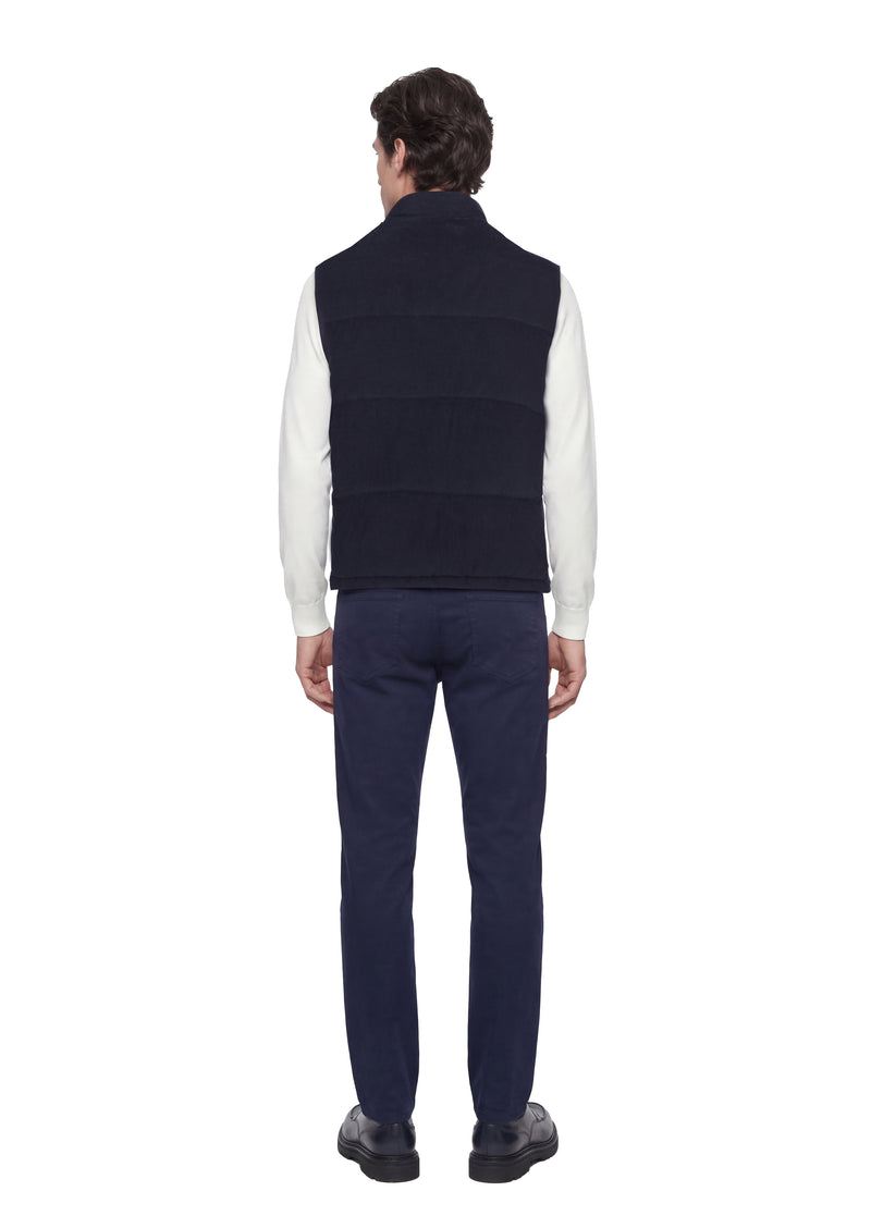 Lacivert Regular Fit Dik Yaka Casual Dokuma Spor Yelek