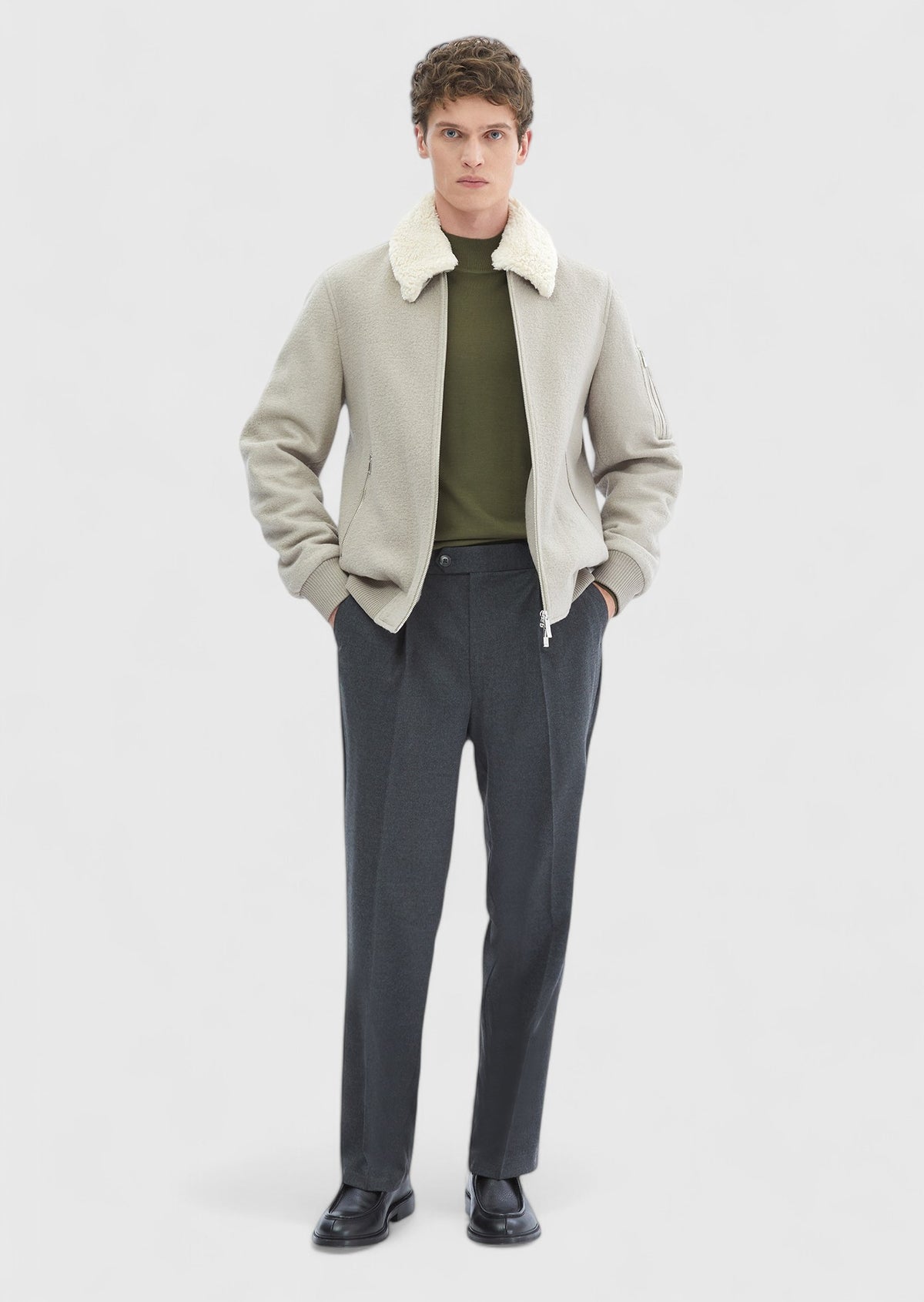 Vizon Regular Fit Casual Dokuma Mont