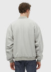 Ekru Oversize Fit Dik Yaka Casual Dokuma Mont