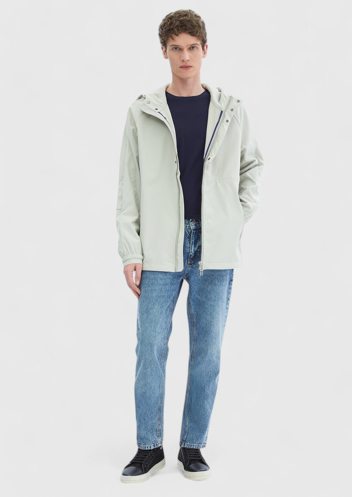 Kum Regular Fit Kapüşonlu Casual Dokuma Mont