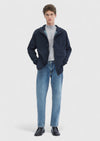 Lacivert Regular Fit Kapüşonlu Casual Dokuma Mont
