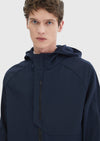 Lacivert Regular Fit Kapüşonlu Casual Dokuma Mont