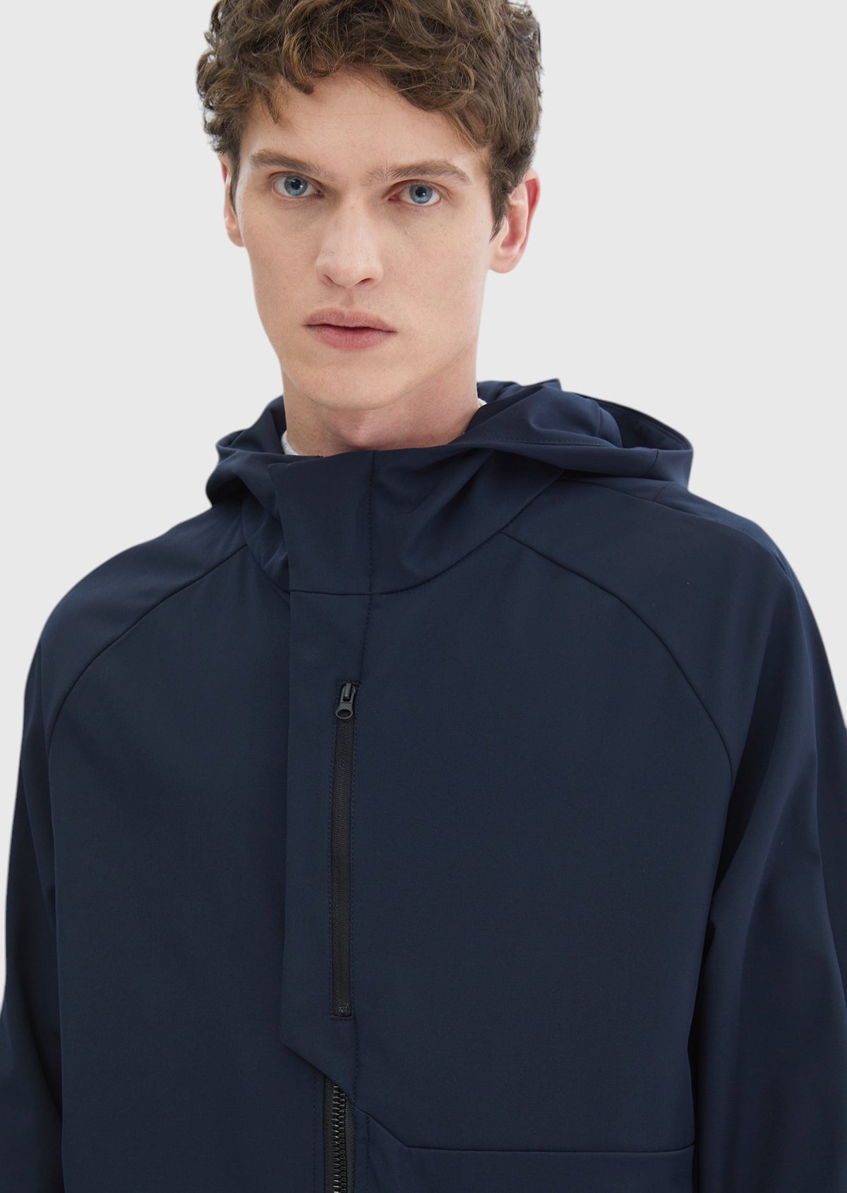 Lacivert Regular Fit Kapüşonlu Casual Dokuma Mont