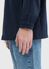 Lacivert Regular Fit Kapüşonlu Casual Dokuma Mont