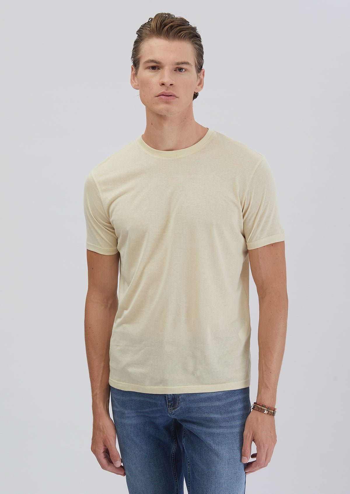 Taş Düz Bisiklet Yaka T-Shirt