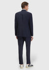 İndigo Çizgili Zeroweight Slim Fit Yün Karışımlı Takım Elbise