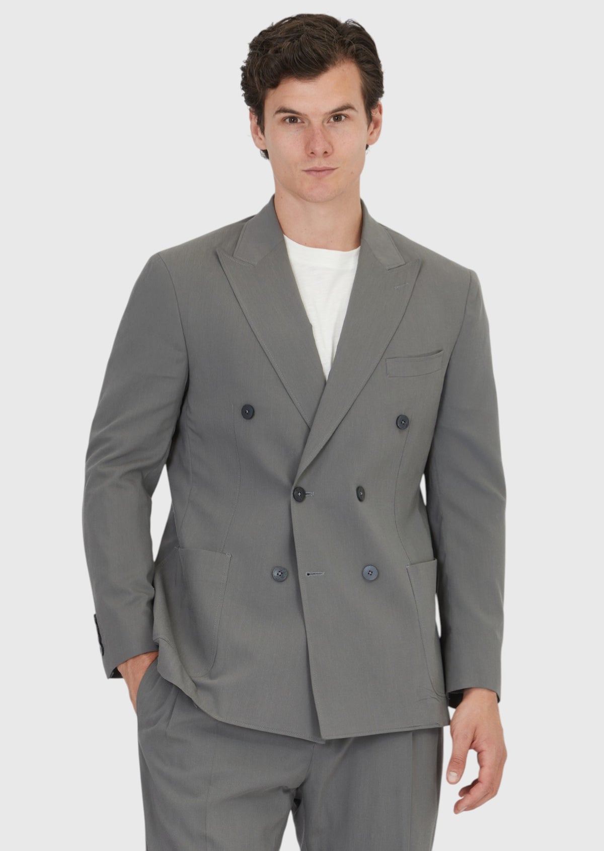 Grey Plain Zeroweight Slim Fit Suit