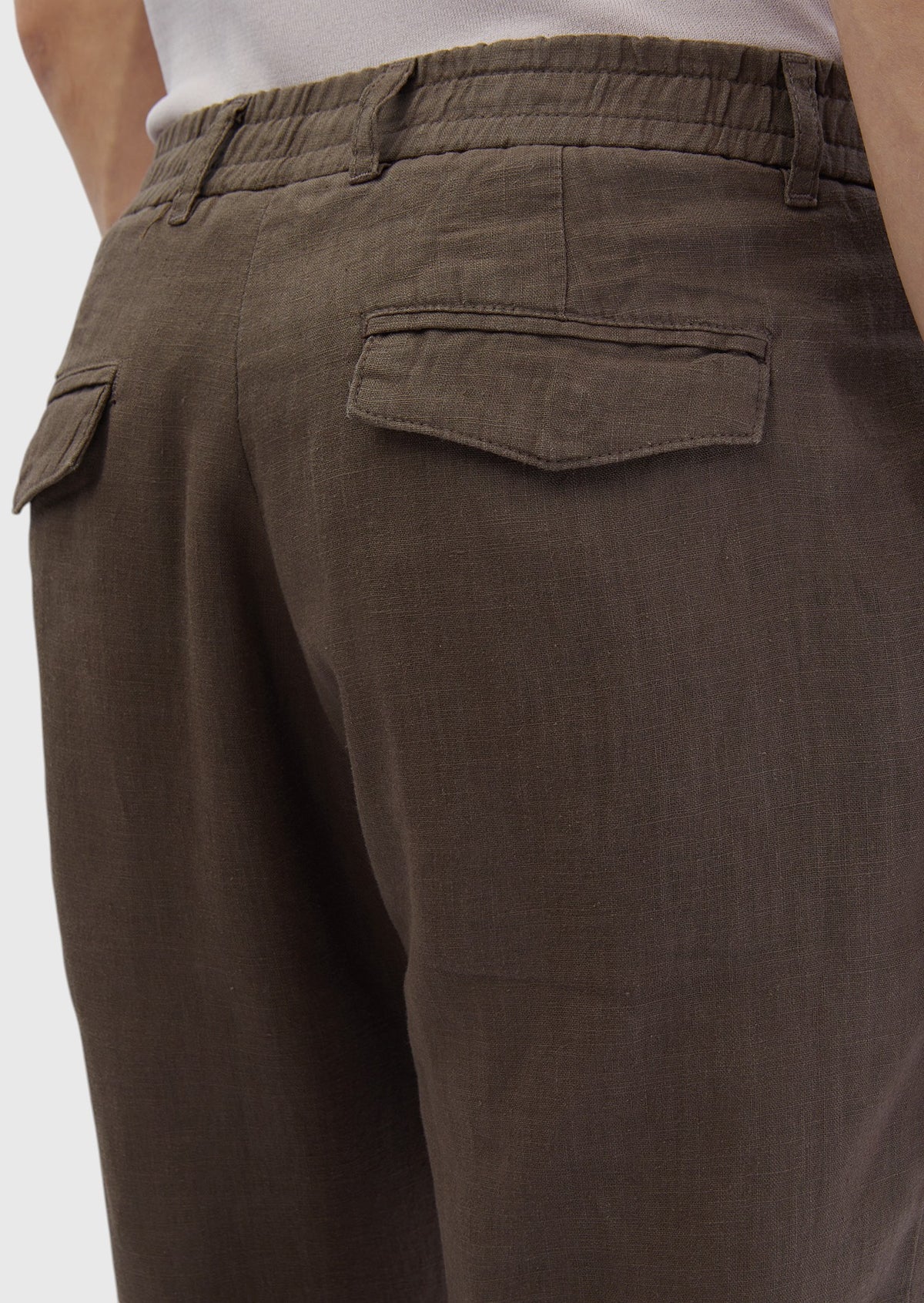 Vizon Düz Dokuma Jogging Fit Casual %100 Keten Pantolon