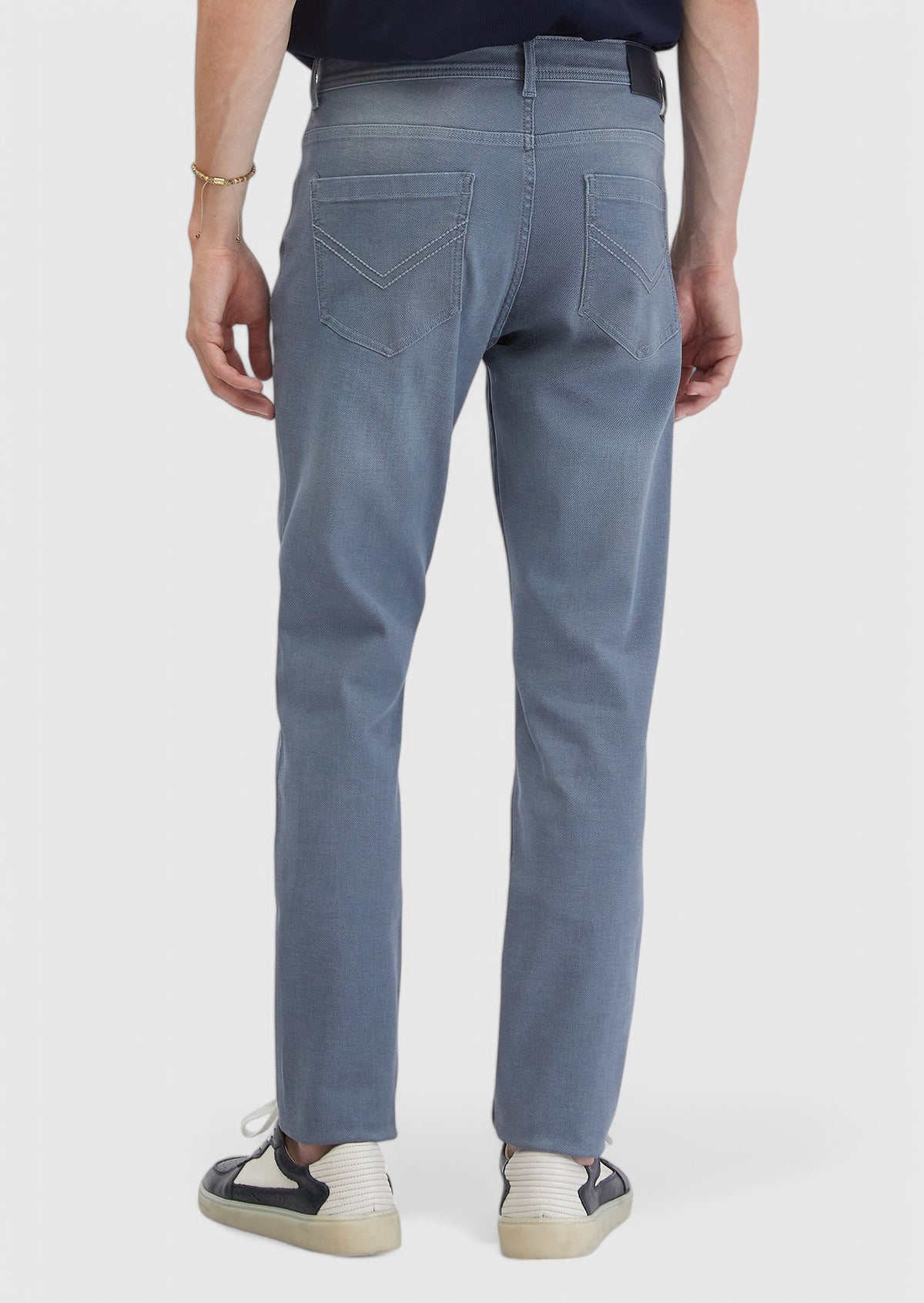 Mavi Düz Slim Fit Denim Pamuk Karışımlı Pantolon