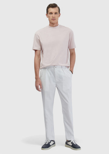 Beyaz Çizgili Dokuma Jogging Fit Casual Pantolon