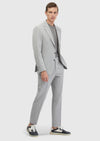 Açık Gri Desenli Zeroweight Slim Fit Pamuk Karışımlı Takım Elbise