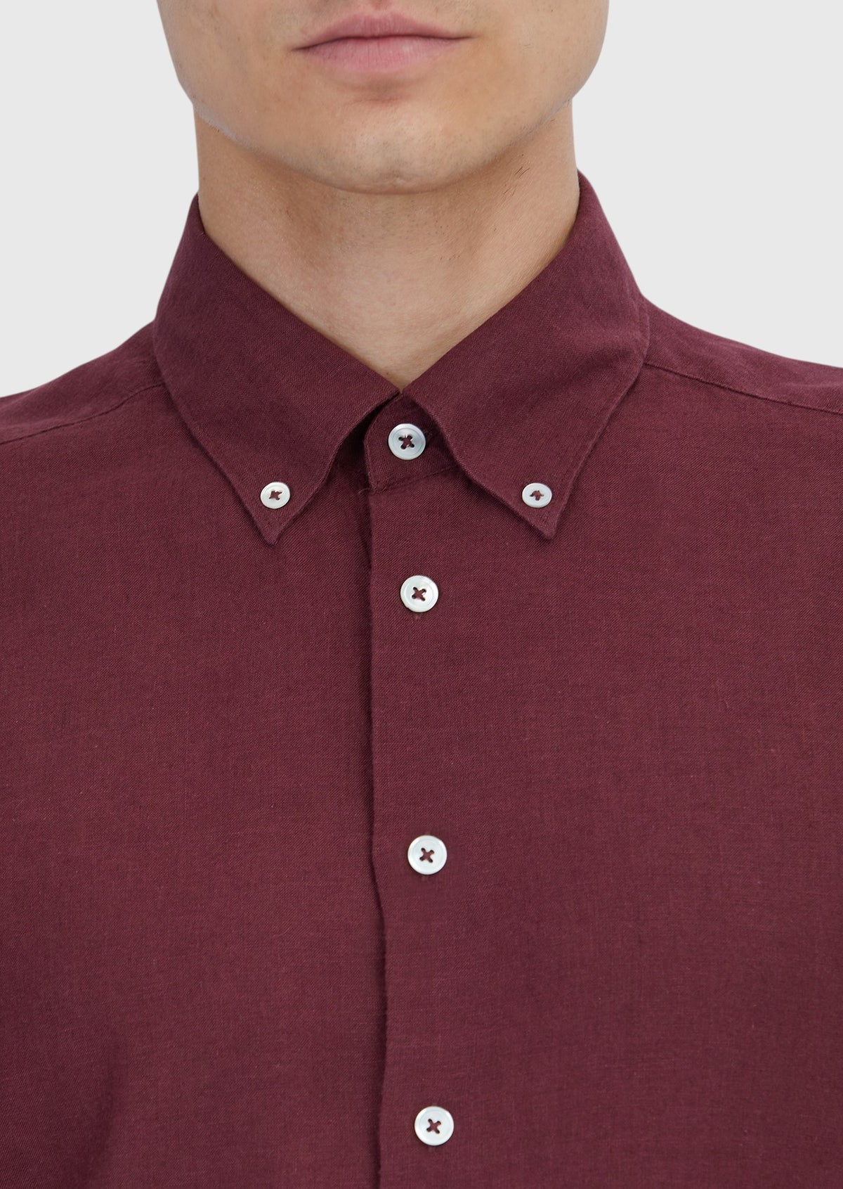 Nar Çiçeği Düz Casual Fit Uzun Dokuma Casual Pamuk Karışımlı Gömlek