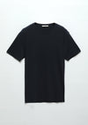 Lacivert Düz Pamuk Karışımlı T-Shirt