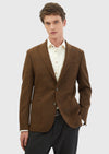 Kahverengi Düz Shirt Shoulder Slim Fit %100 Yün Ceket