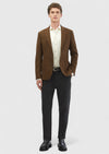 Kahverengi Düz Shirt Shoulder Slim Fit %100 Yün Ceket