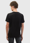 Siyah Düz Bisiklet Yaka %100 Pamuk T-Shirt