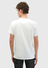 Beyaz Baskılı Bisiklet Yaka %100 Pamuk T-Shirt