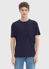 Lacivert Düz Bisiklet Yaka T-Shirt