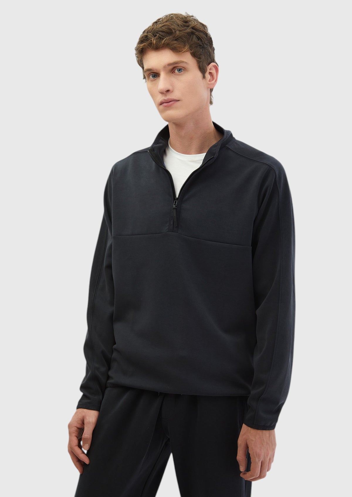 Black Turtleneck Plain Sweatshirt