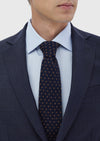 Lacivert Desenli Modern Fit %100 Yün Takım Elbise