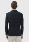 Lacivert Çizgili Shirt Shoulder Slim Fit Yün Karışımlı Ceket