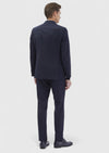 Lacivert Çizgili Zeroweight Slim Fit %100 Yün Takım Elbise