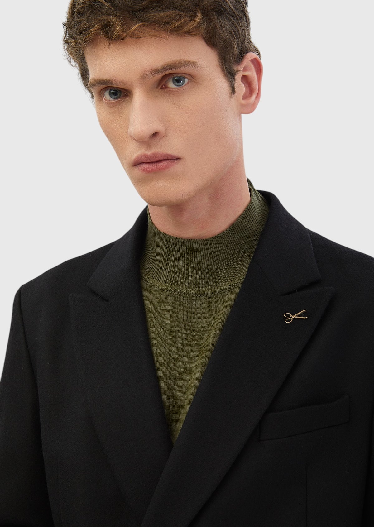 Siyah Düz Comfort Fit %100 Yün Ceket