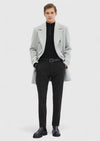 Gri Regular Fit Kruvaze Yaka Casual Dokuma Palto