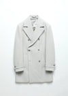 Gri Regular Fit Kruvaze Yaka Casual Dokuma Palto