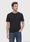 Siyah Düz Bisiklet Yaka T-Shirt