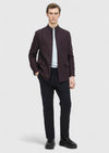 Bordo Düz Shirt Shoulder Slim Fit Yün Karışımlı Örme Ceket