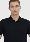 Siyah Düz Polo Yaka %100 Pamuk T-Shirt