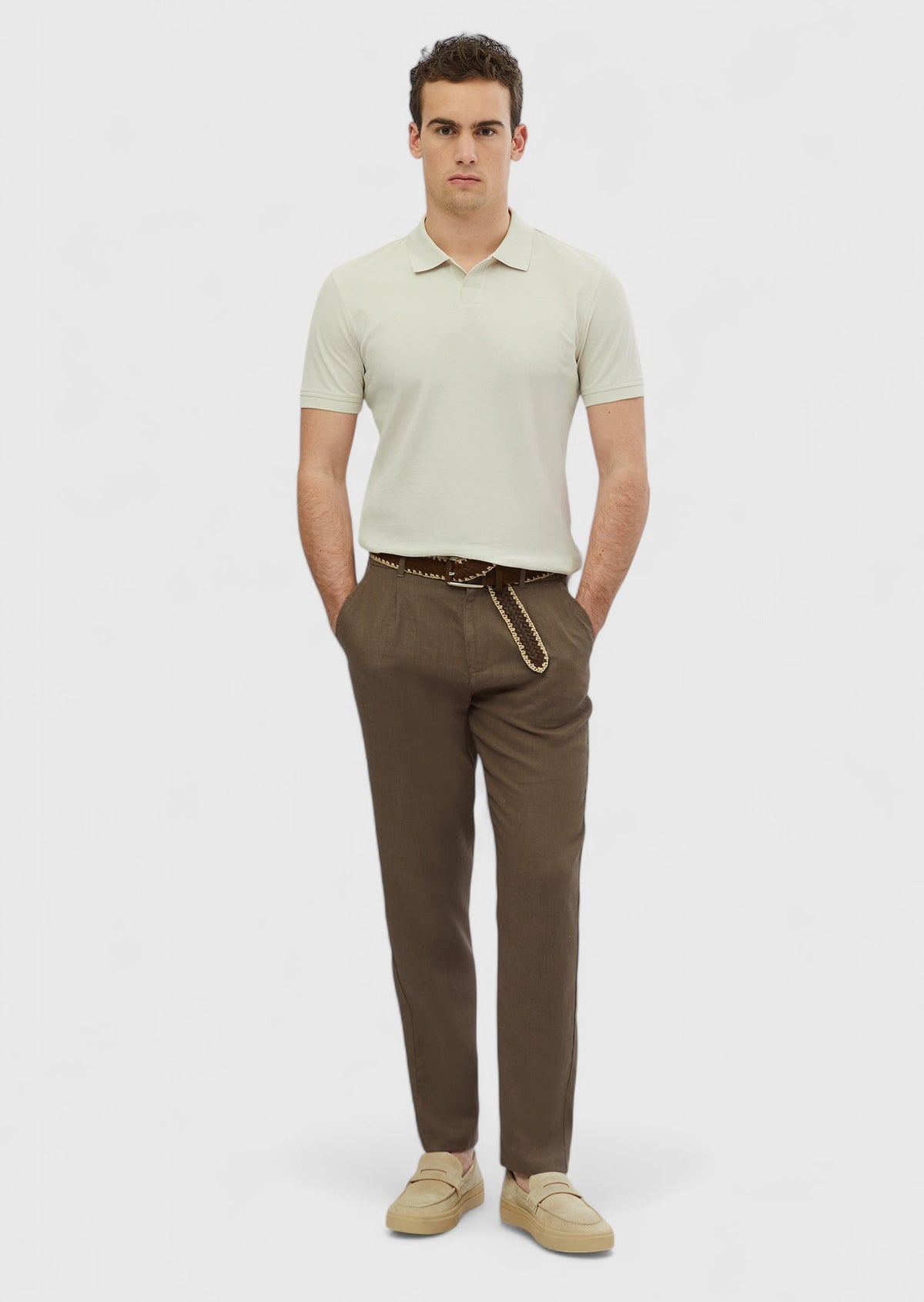 Taş Düz Polo Yaka %100 Pamuk T-Shirt