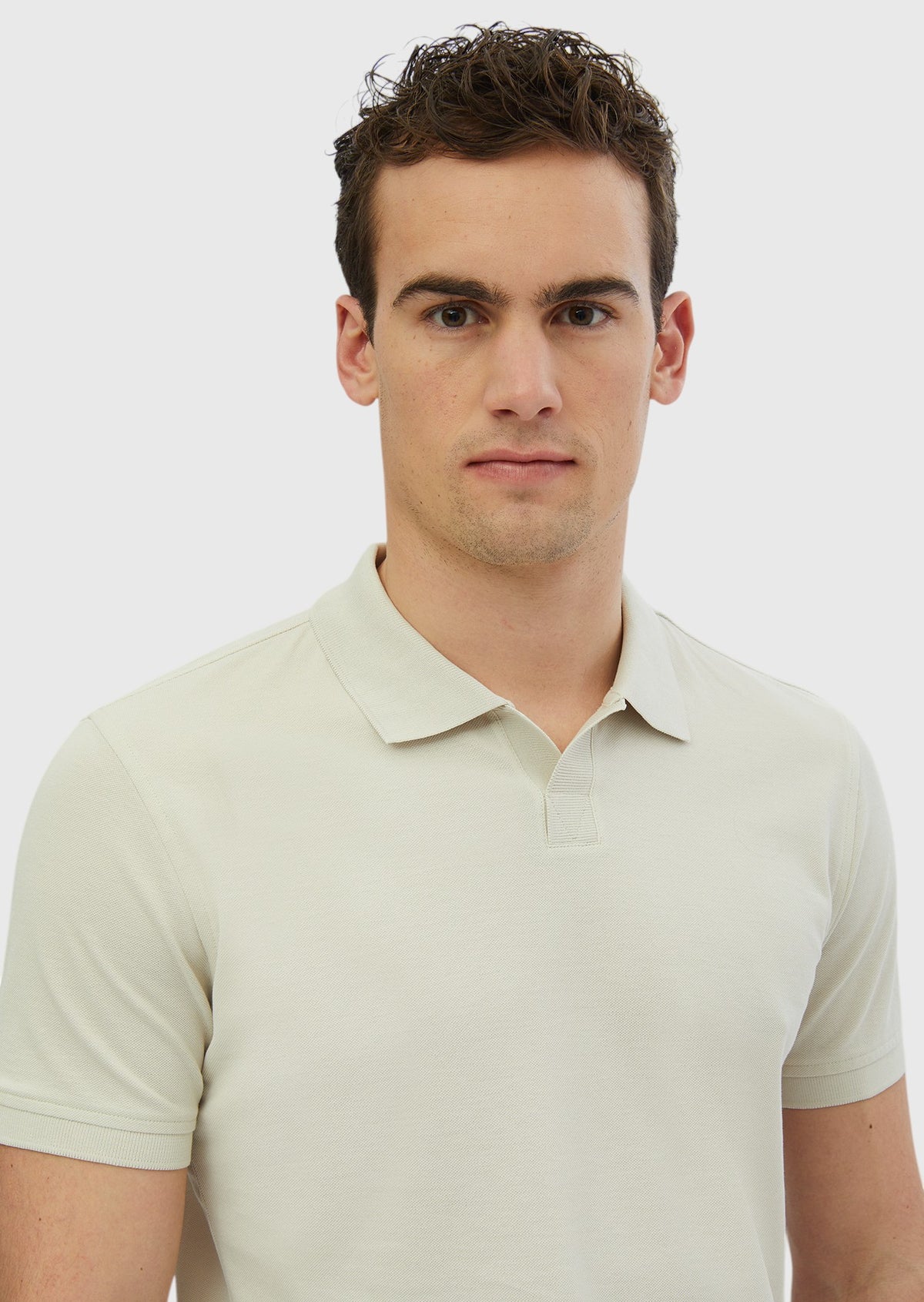 Taş Düz Polo Yaka %100 Pamuk T-Shirt